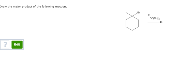 Draw the major product of the following reaction. OC(CH3) Edit