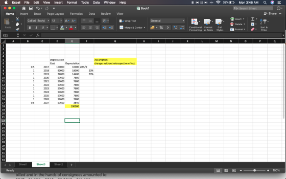 IKI w 32% O E Mon 3:46 AM Q Search Sheet Q + Share - Σ Α Excel File Edit View Insert Format Tools Data Window Help o. À si