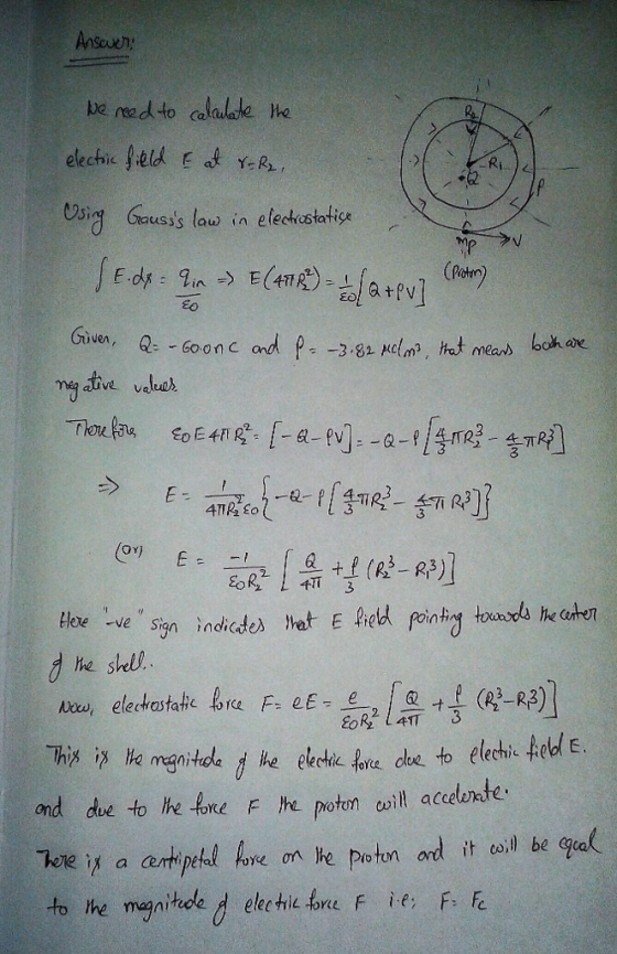 kerted to caladde Ike Ri Dasicg Gouss lau in eleckesalige ip Given 3 Here -ve Sign indicded he shll he plectic fora dloe ore cloe to Plechic fob E. and due to he fone Fe poton acee here tt he magnitude d electric ere F ie, F. E oton ond it coll be
