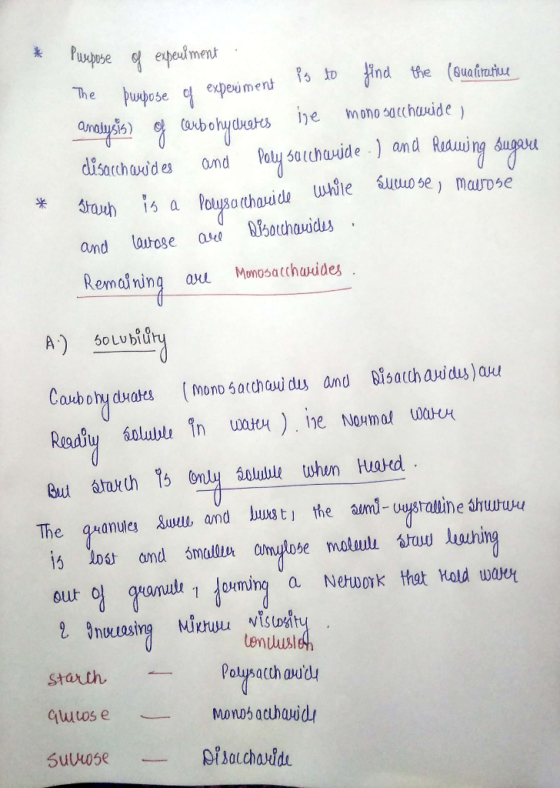 Purpose of expeulment The purpose of experiment niment is to find the (Qualiratiue analysis of carbohydrates ise monosacchari