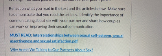 JL YOU PLEJ POJL3. Reflect on what you read in the text and the articles below. Make sure to demonstrate that you read the ar