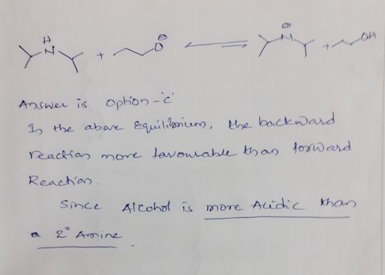 04 Yrio Answer is option è Is the above equilibrium, the backward reactions more favourable than forward Reaction. Since Alco