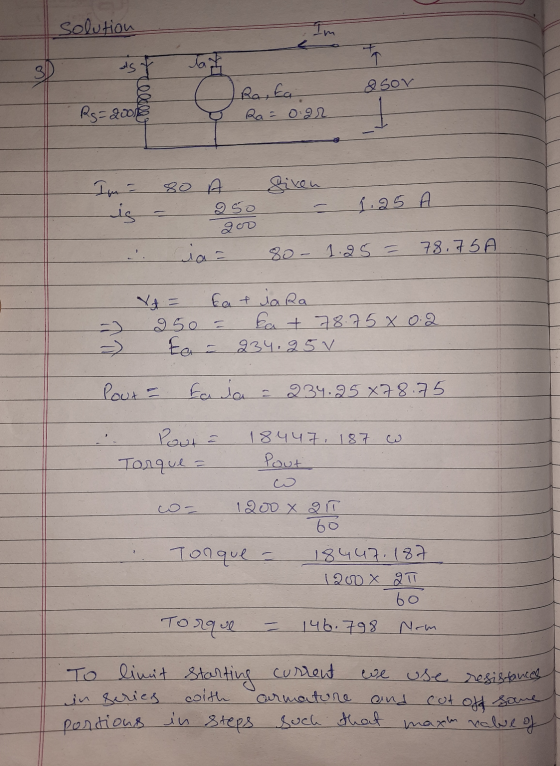 solution وله مل asov lotoo I Rata Ra= oar Rg=20016 1 given 1.25 is 80 A 250 goo cia 80 - 1.25 = 78.75A X = Eat jara 250 = Eat