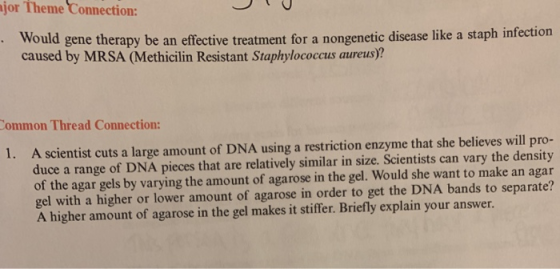 U Tele Connection: would gene therapy be an effective treatment for a nongenetic disease like a staph infection caused by MRS