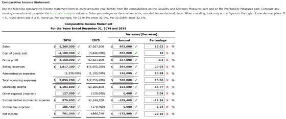 Comparative Income Statement Use the following comparative income statement form to enter amounts you identify from the compu
