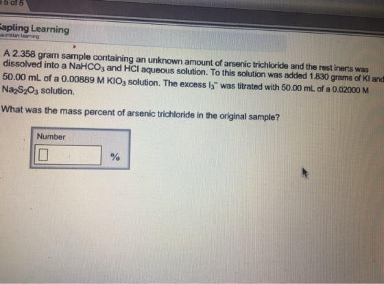 A 2.358 gram sample containing an unknown amount o