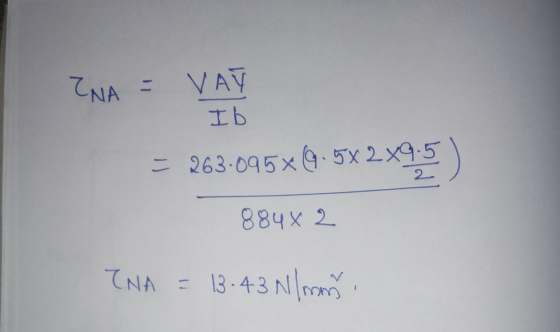 ZNA = VAY I b = 263.095x9.5x2x9,5) 88482 TNA = 13.43 N/mm.