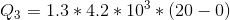 Q_3=1.3*4.2*10^3*(20-0)