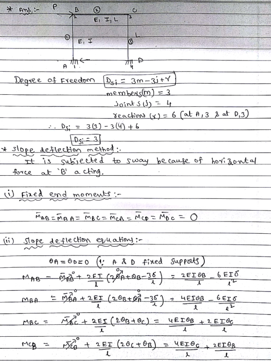 method ., e cledto Suu ナ.SİD ce atB achng Firea end momevts - ope aefle cion euationj :-
