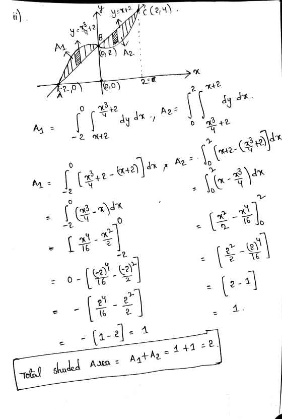 g (el), =: Y=2 B 19 - Ste A1 (02) A2 A2 : 20 0) 2 자인 3 +2 dy da Ae= 9 . js dy dx 23 + + 2. Az = - 2 (x+22 (te)]dx 0 . gin] Af