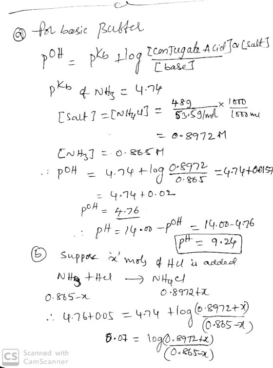 - e @ for basic Butter E con Tiegate A cich Ja (salt) o [base] los edat deܙ ܝܐ{ _ #yo pkb of NH3 = 4.74 [salt] =w the c] = ga