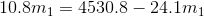 10.8m_{1} = 4530.8 - 24.1m_{1}