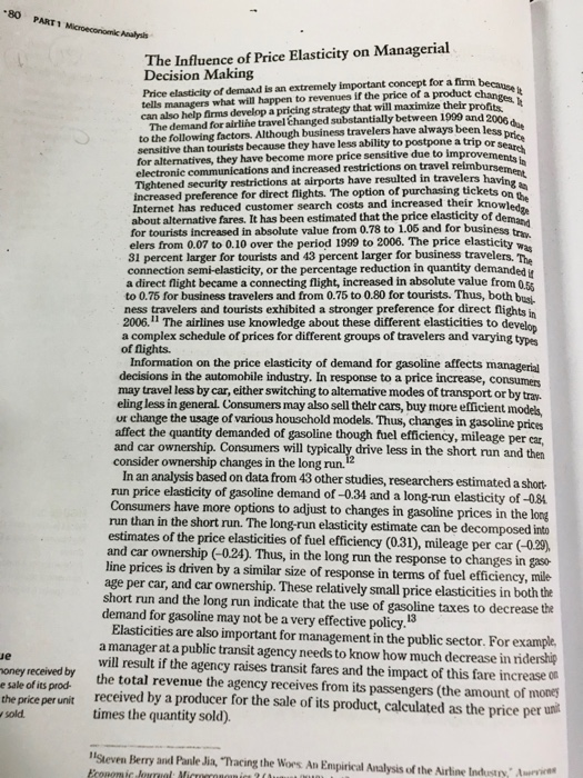 -80 PART 1 MICII Analysis a 2006 en less price por search The Influence of Price Elasticity on Managerial Decision Making Pri