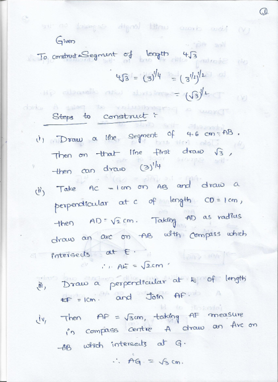 C0. iveワ Vf2. (3y4 _ (3t/2y1. = 3 Segment ofB . raw α dlraw a taular at of lenth CD 1cm, then AD V2 C Tka AD as radius Compas