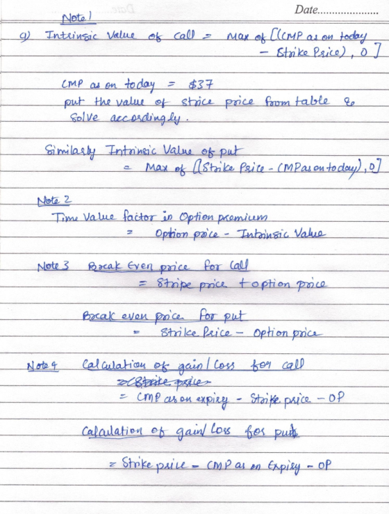 Date... bG Note g) Intainsic Value okCal teday Staike Paice), 0 Mar ek MP LMP as en today put the value of shice pice fam tab