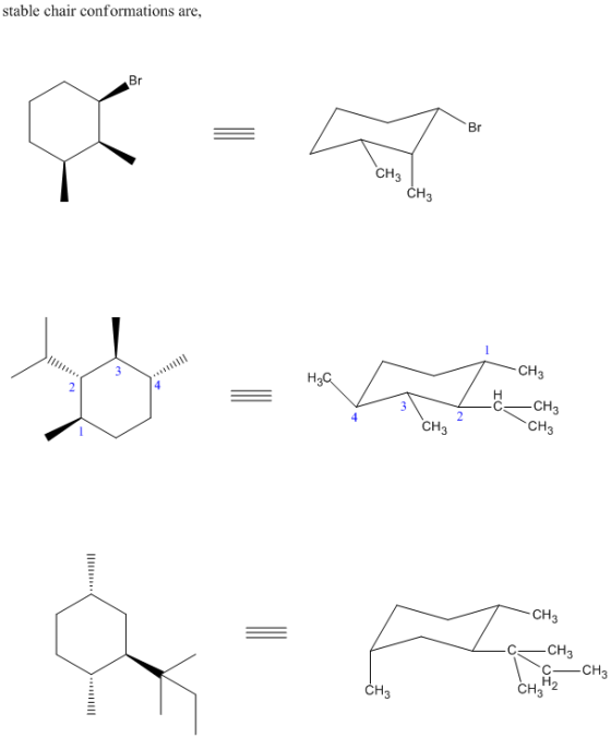 stable chair conformations are, CH3 CH3 CH3 CCH3 CH3 CH3 CH3 CH32 CH3
