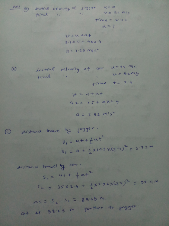 (a) in宀OQvelowty.of Jog><γ υニロ time 2.4s ttime :24 曰 distance travel Jol Jer.