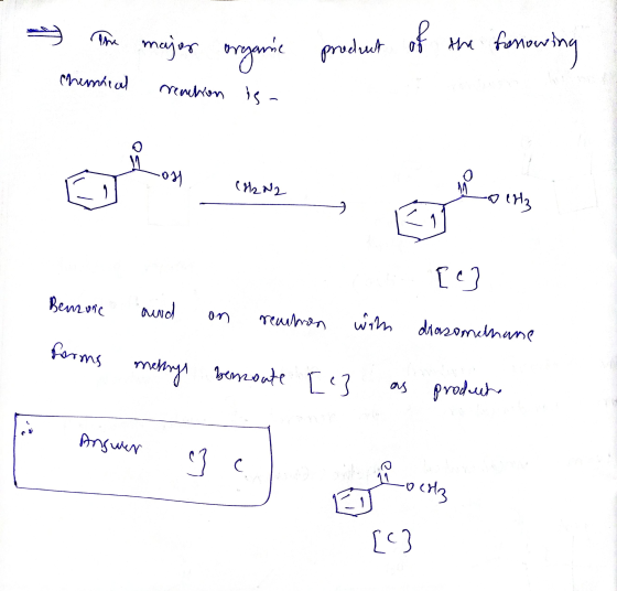 The major majas organie product product of the the fannoo nowing Chemical reaction is O -ogy (H2N2 11 olla [%] Benzoic aund o