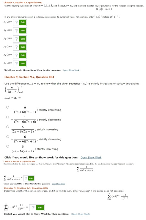 Chapter 9, Section 9.7, Question 023 Find the Taylor polynomials of orders n = 0,1,2,3, and 4 about x = 20, and then find the