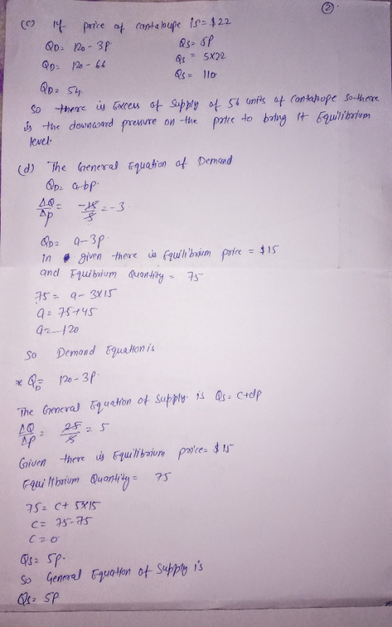CC) f @g SX22. Sty. the doonand freMure on-the prte to bring rt baulibriom level (d) The Generd Eguahon of Dem and 120 So Demond uatoni Given there Euil boin poe s So yene