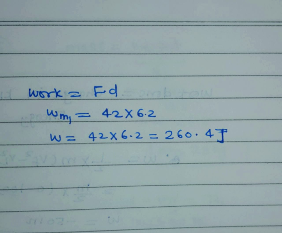 work a Fdo. wm, 42 X 6.2 - W= 42X6.2=260.47