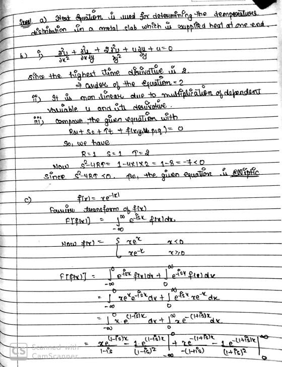 Shes a pleat - distribution quation ů sued for determining the temperature in a metal slab which is supplied heat at one end
