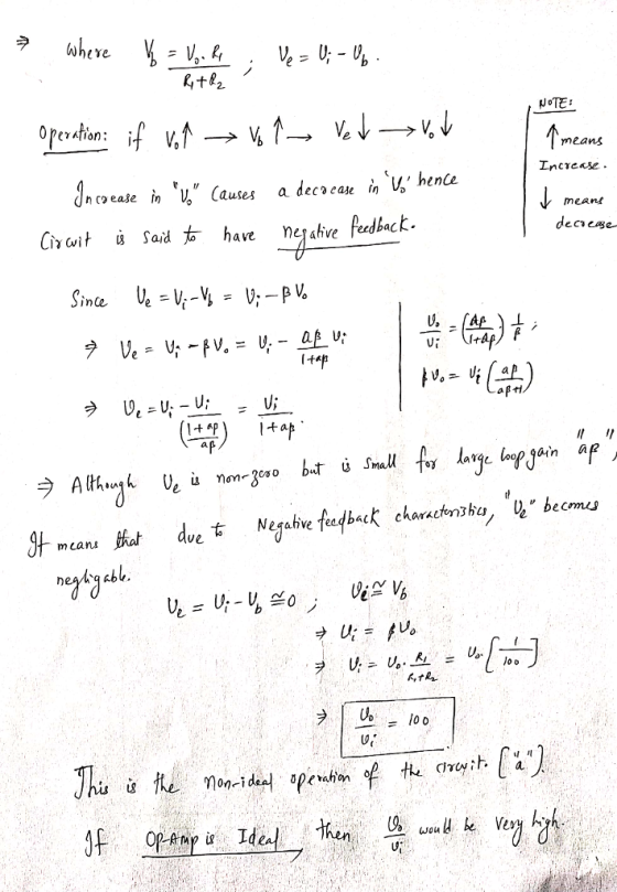 oTE: means Increase. meant Със it ù Said, have nel alive feedback. ap Negative tee4back charactn3ha, l), ubec a non-idlpesn Ll8