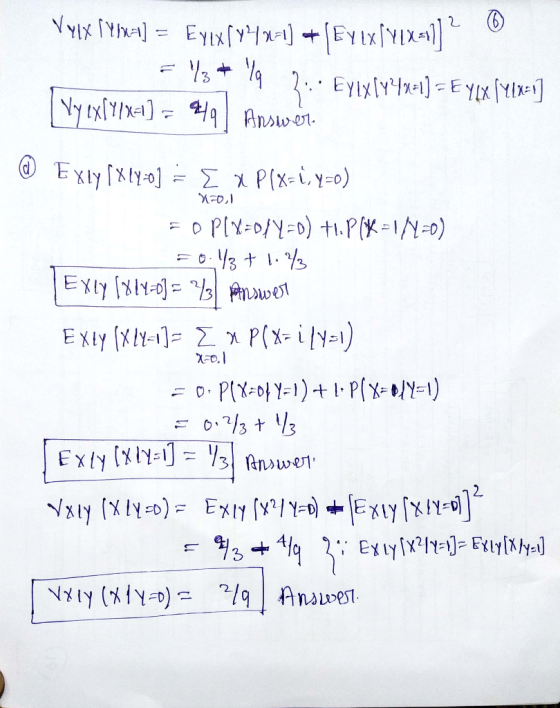 VyLX TY1wa] = Eyex [440=1] + [Ey ixfY[X=11] = 3+ Ya 2.. 23. EylxlY4x=1] = EYLX [Ylx=] Vy ex[Y/x=1] = 244 Answer @ Exty [X 17