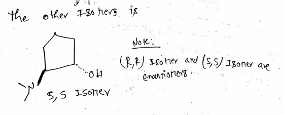 the other I 80 fers is Note: (RR) ISO mer and (5,5) 18oner aie Enantiomers. S5 Isoner