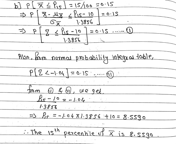 Pis-10 ヌ- 从x 4 P o1S 1-3856 P7As -10 =O.1S 1-3856 Alse, am nemal pmbability integral 1able PIZ2-104 mm & we gel Ls-10 1.04 38