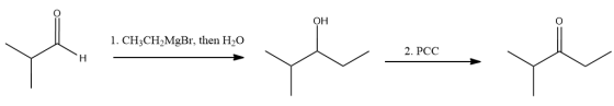 ل . دست لباس مدل 1. CH3CH2MgBr, then H2O 2. PCC