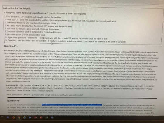 Instruction for the Project 1. Respond to the following 5 questions each question/answer is worth full 10 points 2 Find the c