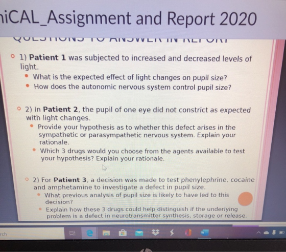 hiCAL_Assignment and Report 2020 QULUTUIN TU NIJVLITI TILI UM O l) Patient 1 was subjected to increased and decreased levels