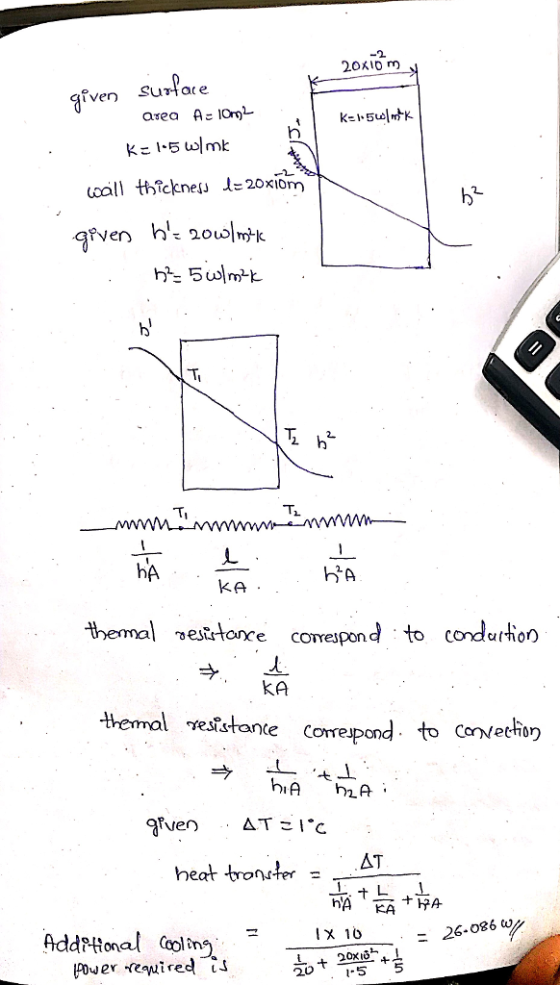 20xlD m fven Surfae coll thicknes」 12oxiom hA 2. KA themal escoepond to cordurtion kA thermal resistance Correspond, to co Necho heat tronuterAT lX 10 201-5 5