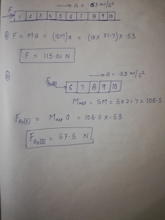 F = Ma = (10 M)a = (10x 2171.53 F115 oI N By圆 67 8 9 10 = 57.5 N