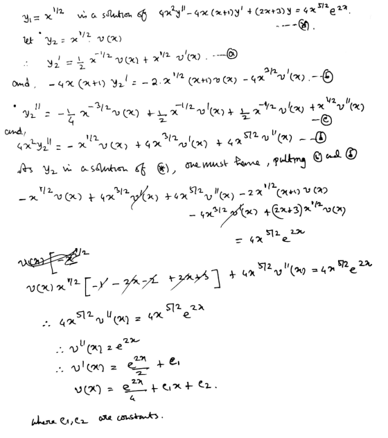 112 y = x ws a solution of qu?y – 4(x+10y + (2x+3) y = 4752€ 27. fe) het Y=2 12 v(x) Y ₂ = 2 x 212 0(2) 26202 + x and , -42