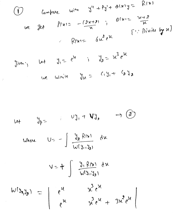 o Compare with y + Py+ Olly = RIX) 1142 olura . Pluie -lauta) we get и [:: Divide by s) Rinia Gurek eh Y = Wet Y,= given is