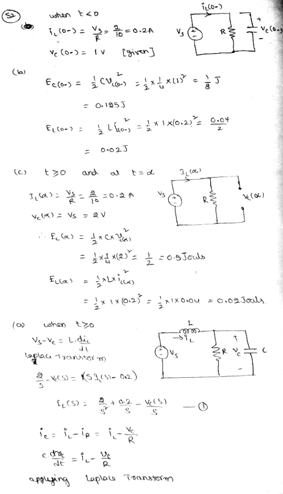 1 (0-) when txo true son Po co w Boco.za is a ve (oo)= 1v [given] Eclo-) = Cros = 2 x 22 x 1² = 235 1. (b) = 0.1953 El60-) =