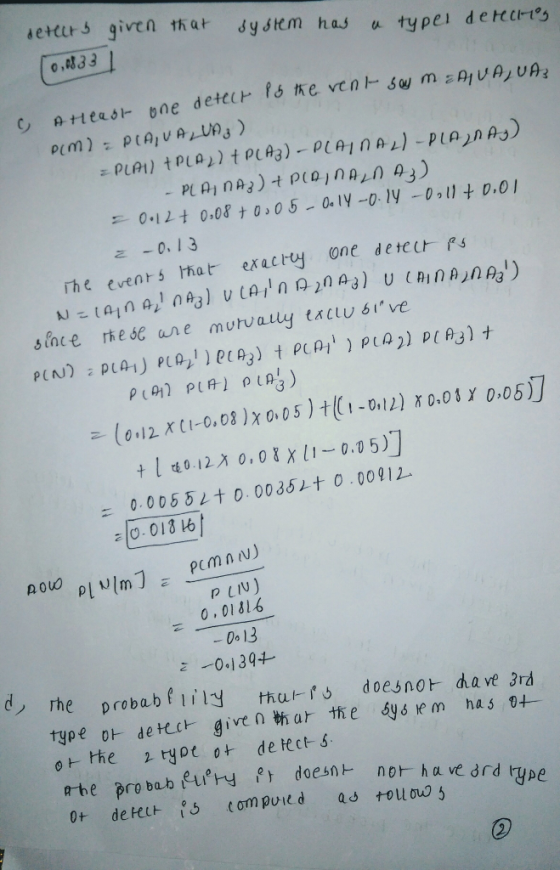 setcurs givnystem has u type deCC o,833 О.llt 0,08 t 0,0 5-0.1у-0. Iy -0-l} + D.ΟΙ The evenrs hat exacry one dete P มะเ@ina,infg) V(Alino2n A3 ) u ınınn,naj) ะ 0.005 δι+ 0.0035 0.00912- [0.01316 poUO p LIv) 0,01816 Oo13 -0。1394- The probab e 1 ily ノ thu-1s doesn
