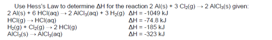 Use Hess's Law to determine Delta H for the reacti