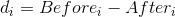 di = Beforej – After