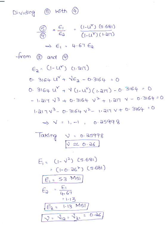 Dividing ② with ② @ es (-um) (1-21) (l-urs (5.681) 1. Cl-ur) (1-210 E, - 4.67 €2. from ③ and ④ E2- C1-unj (1.017) 0. 3164 4 +