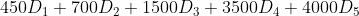 450D1700 D2 1500D33500D44000D
