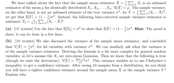 We have talked about the fact that the sample mean estimator X = 1 , X, is an unbiased estimator of the mean u for identicall
