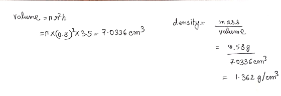 Volume h density m ass Volume x0-8)x35- 7 0336 cm3 9.588 70336em 1362 g/cm