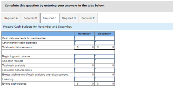 Complete this question by entering your answers in the tabs below. Required A Required B Required Required D Required E Prepa