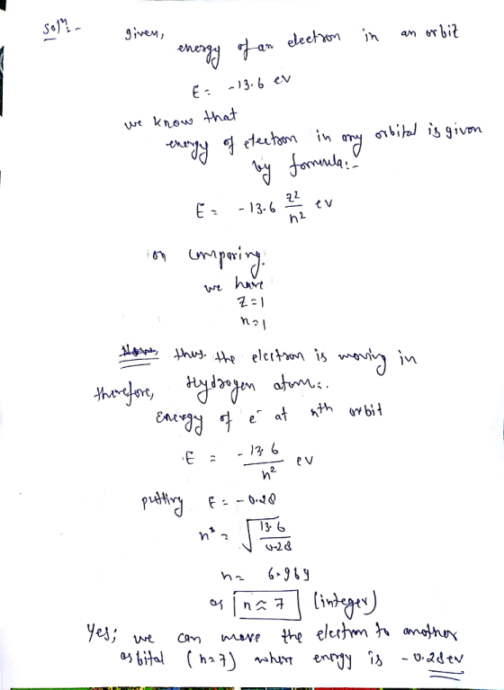 ene 3.6 ev vt know that Ma ドー -13-6- e V 2. 13 6 -02tv