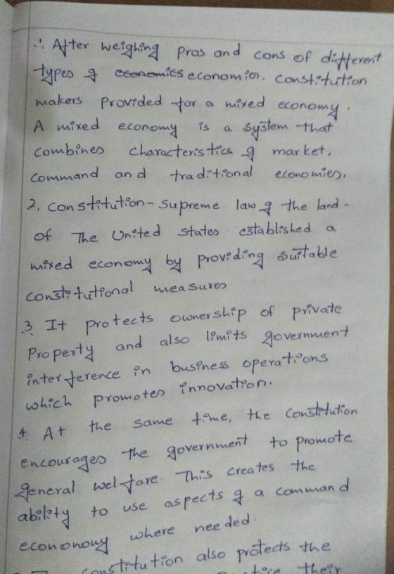 -、After wetgung Pros and cons of d44event -t Makers Provided tor a niyed econowy A naked econom丬ts a system-ti,at Combihes charactens tres mar tet Command an d tradrtronal econo mter, 2. Constatuten-Supreme law heland of he Untted states establsked a const tutfona ea sure 2 It Protects ounerslip of Pivate Pro perty and also ltuHs 习overnment inter Herence in bustness opera toons which Promotes innovatron At the same tame,れe ConsHuton encourages the overnmen to Promote 우eneral wel寸are . Th.s creates the ablet3 to use aspects accen wand ded phere nee econ o no ons trtu tion also protects the