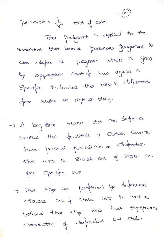 gurisdiction to trial of case . 1. Thas judgment as applied to the Individual that term as pesonam gudgement. It can define a