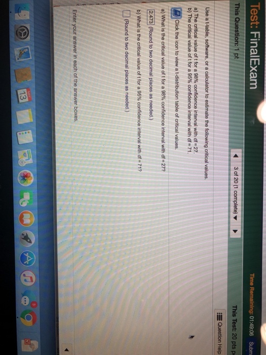Test: FinalExam This Test: 20 pts p 13